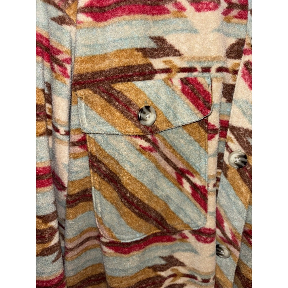 Maurices XL Mixed Pattern Fleece Aztec Shirt Jacket Shacket Cozy Southwestern - Picture 5 of 10